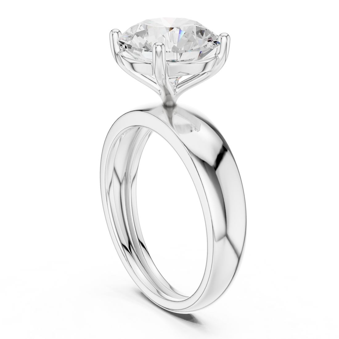 RLR1752 - Solitaire Round Ring - White Gold