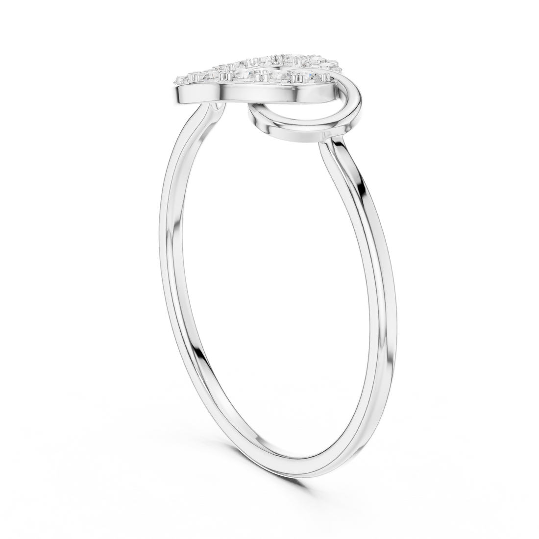 HLR-201 - Fashion Round Ring - White Gold