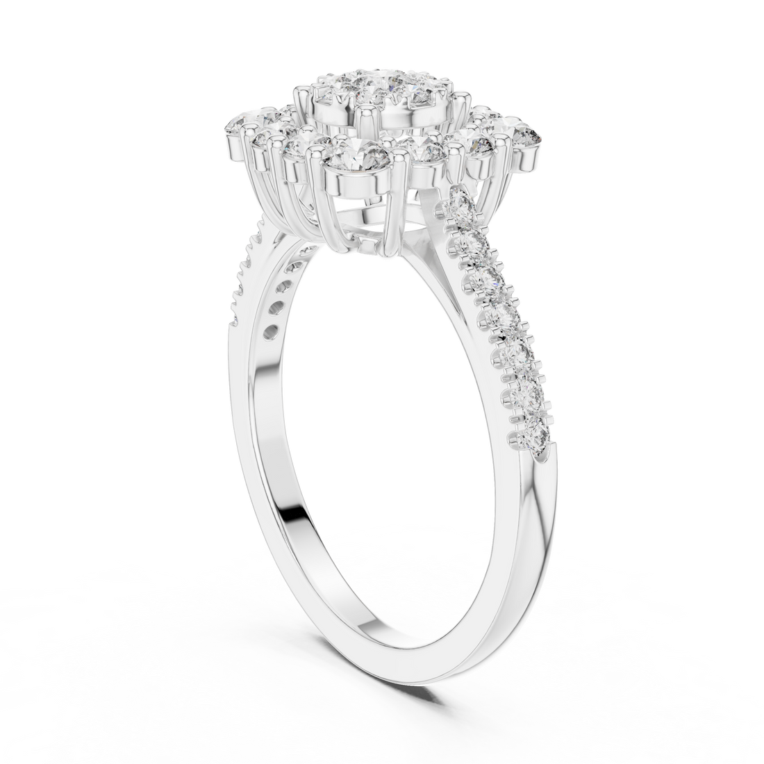 19#120033L - Fashion Round Ring - White Gold