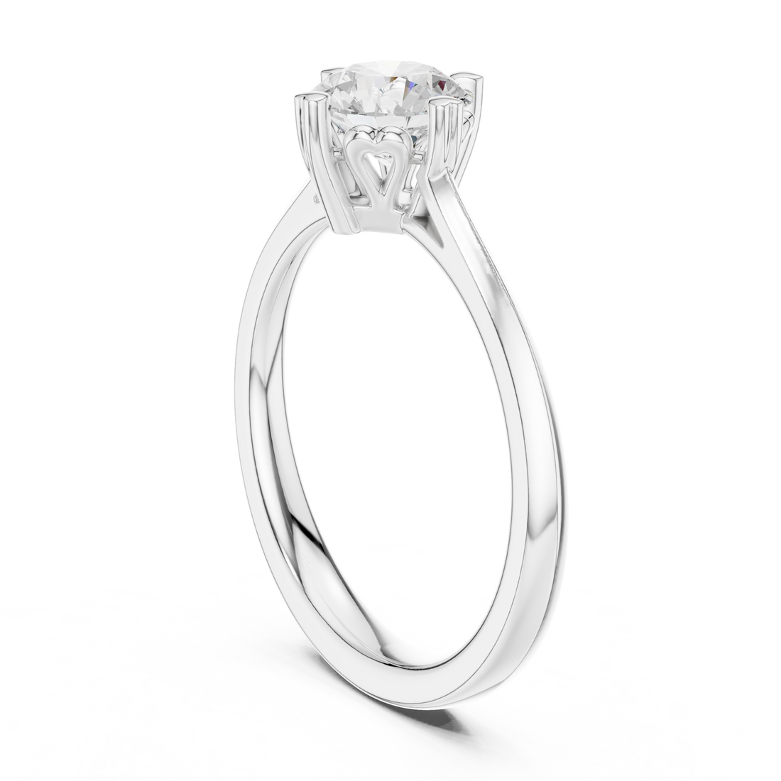 DDLR-547 - Solitaire Round Ring - White Gold