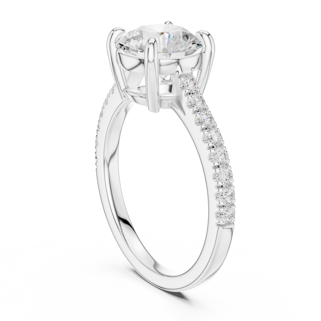DDLR-882 - Solitaire Round Ring - White Gold
