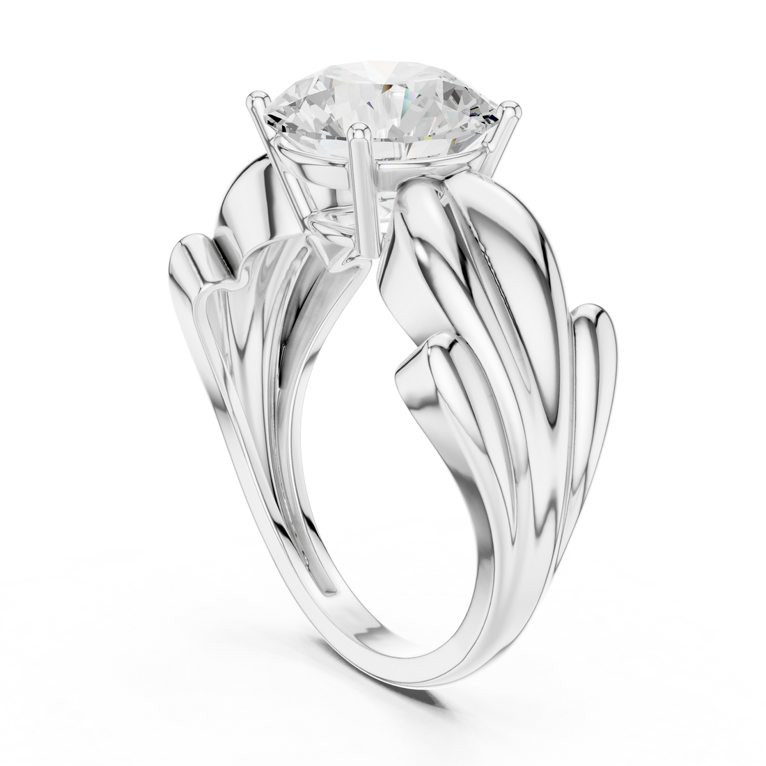 RLR1756 - Solitaire Round Ring - White Gold