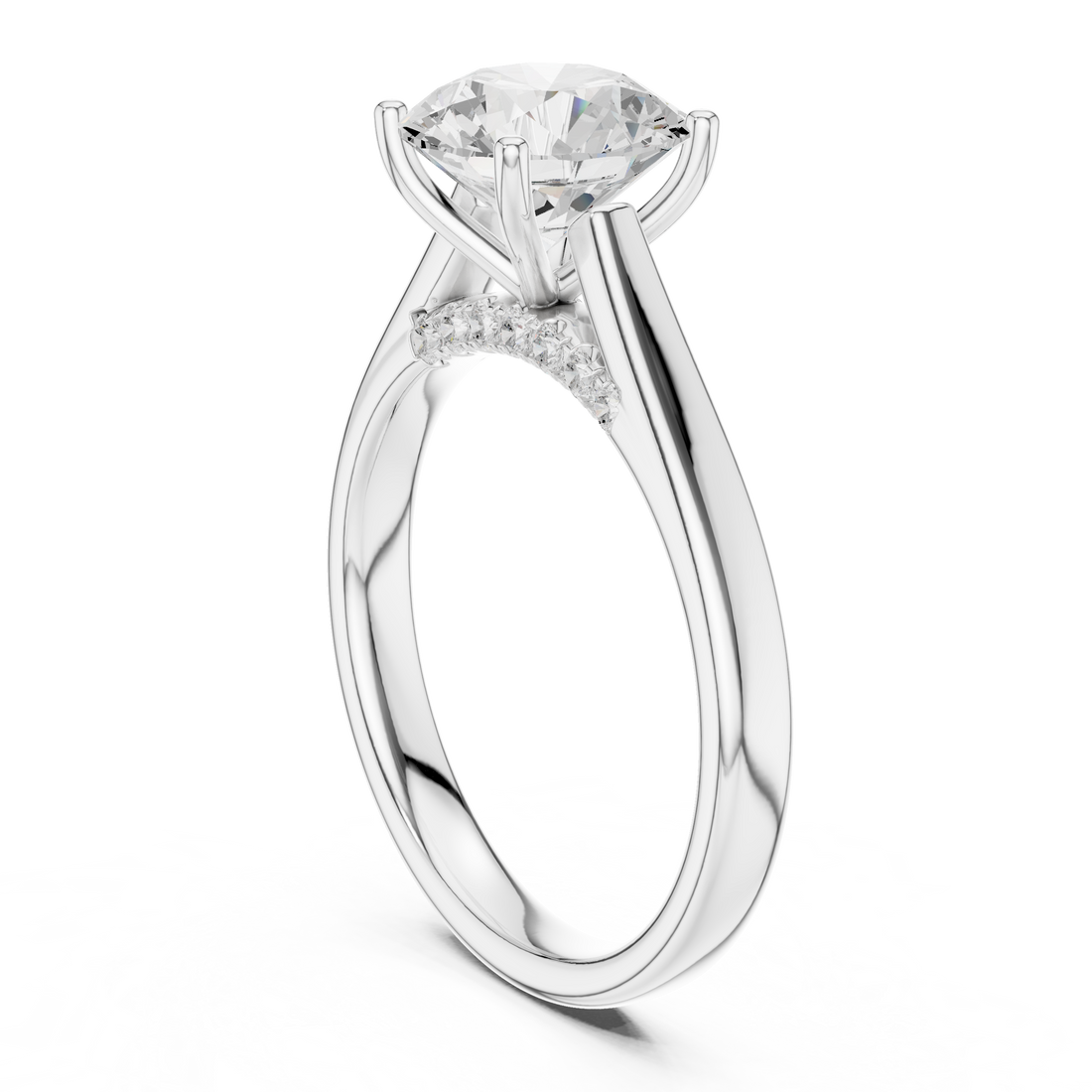 Solitaire Ring - Round | 18 RND - White Gold