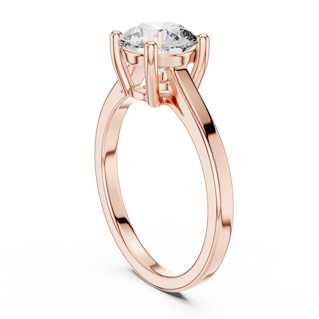 DDLR-066 - Solitaire Round Ring - White Gold
