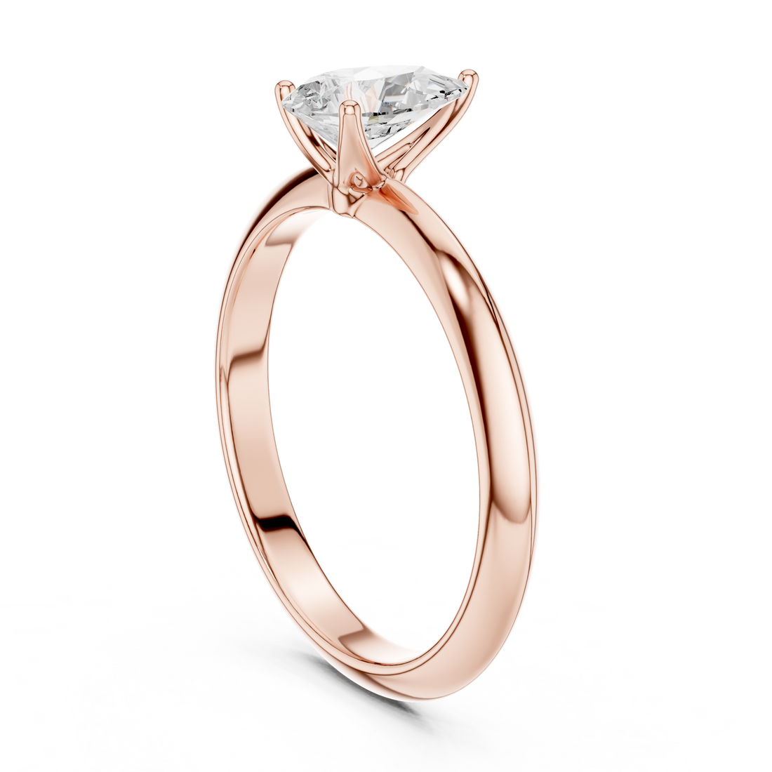 DDLR-146-PE - Solitaire Pear Ring - White Gold