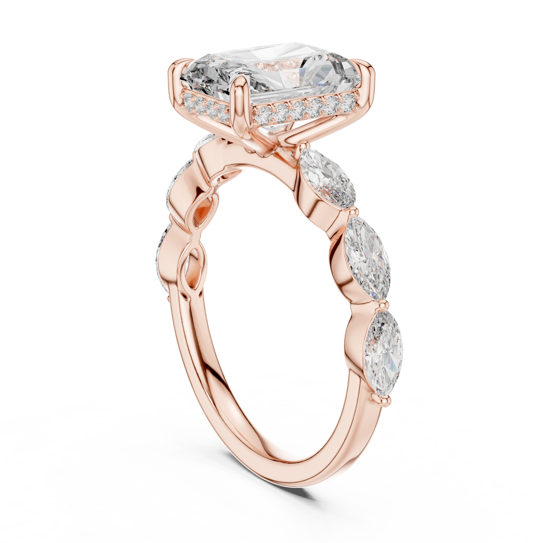 9#10006L_02 - Solitaire Radiant Ring - White Gold