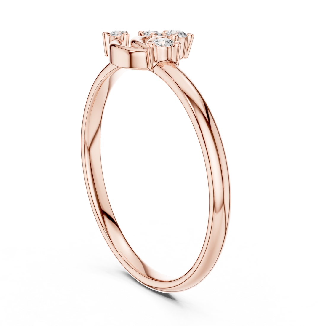 1 (399) - Fashion Round Ring - White Gold