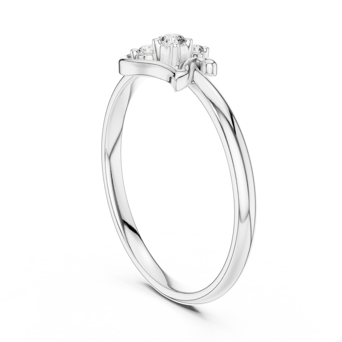 1 (365) - Fashion Round Ring - White Gold
