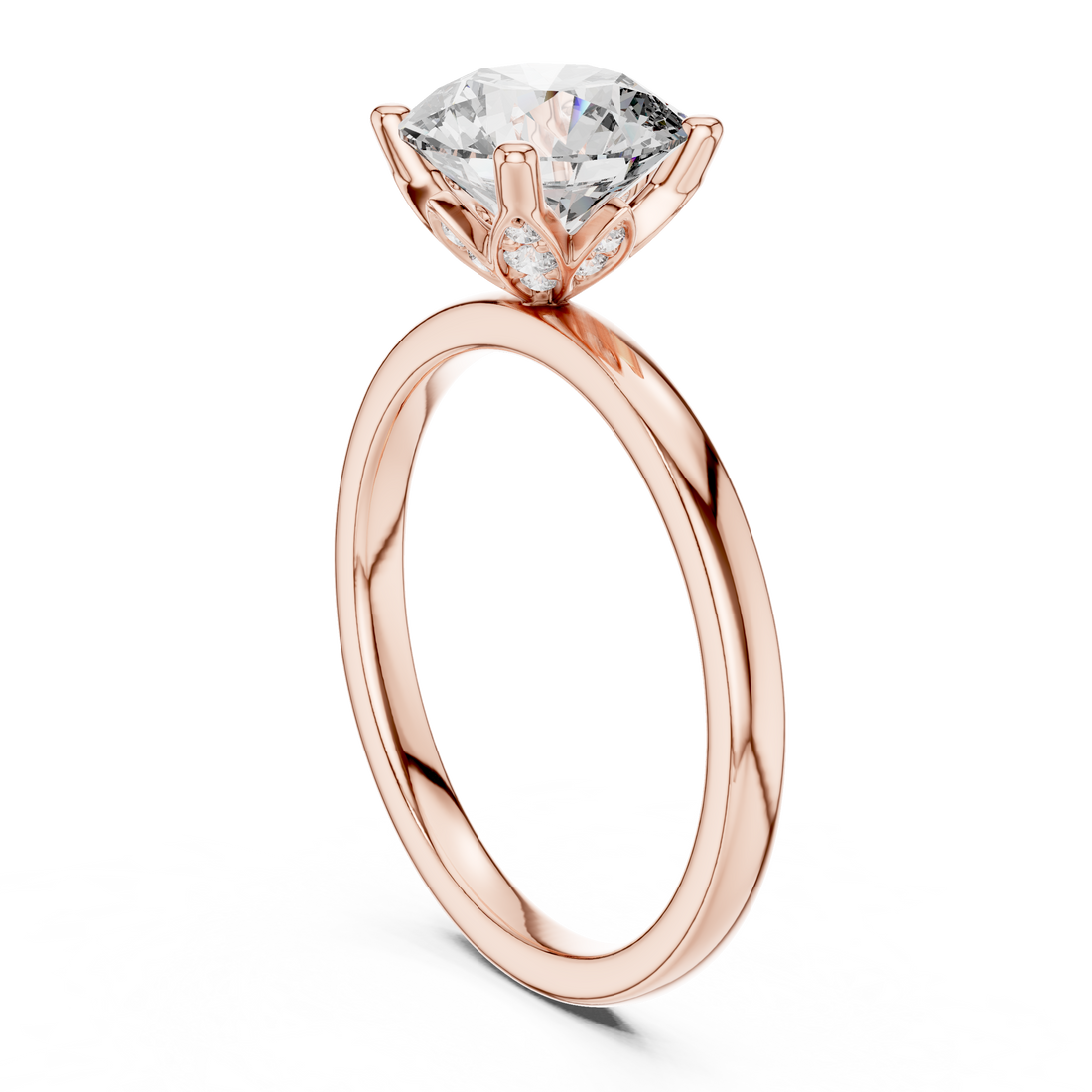 DDLR-170 - Solitaire Round Ring - White Gold