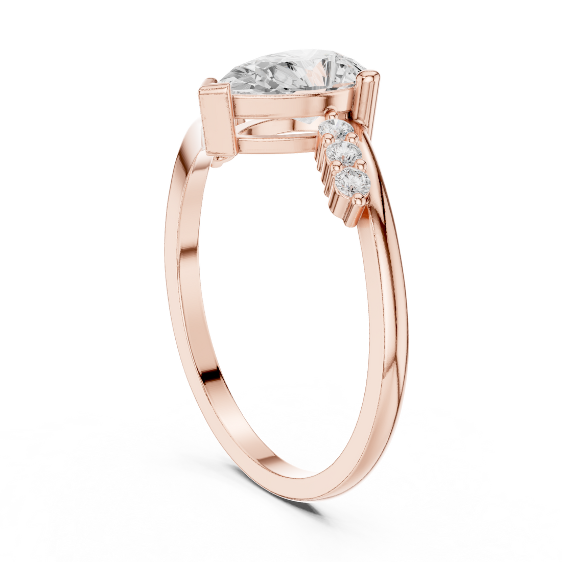 Fashion Ring - Pear | HLR-255 - White Gold