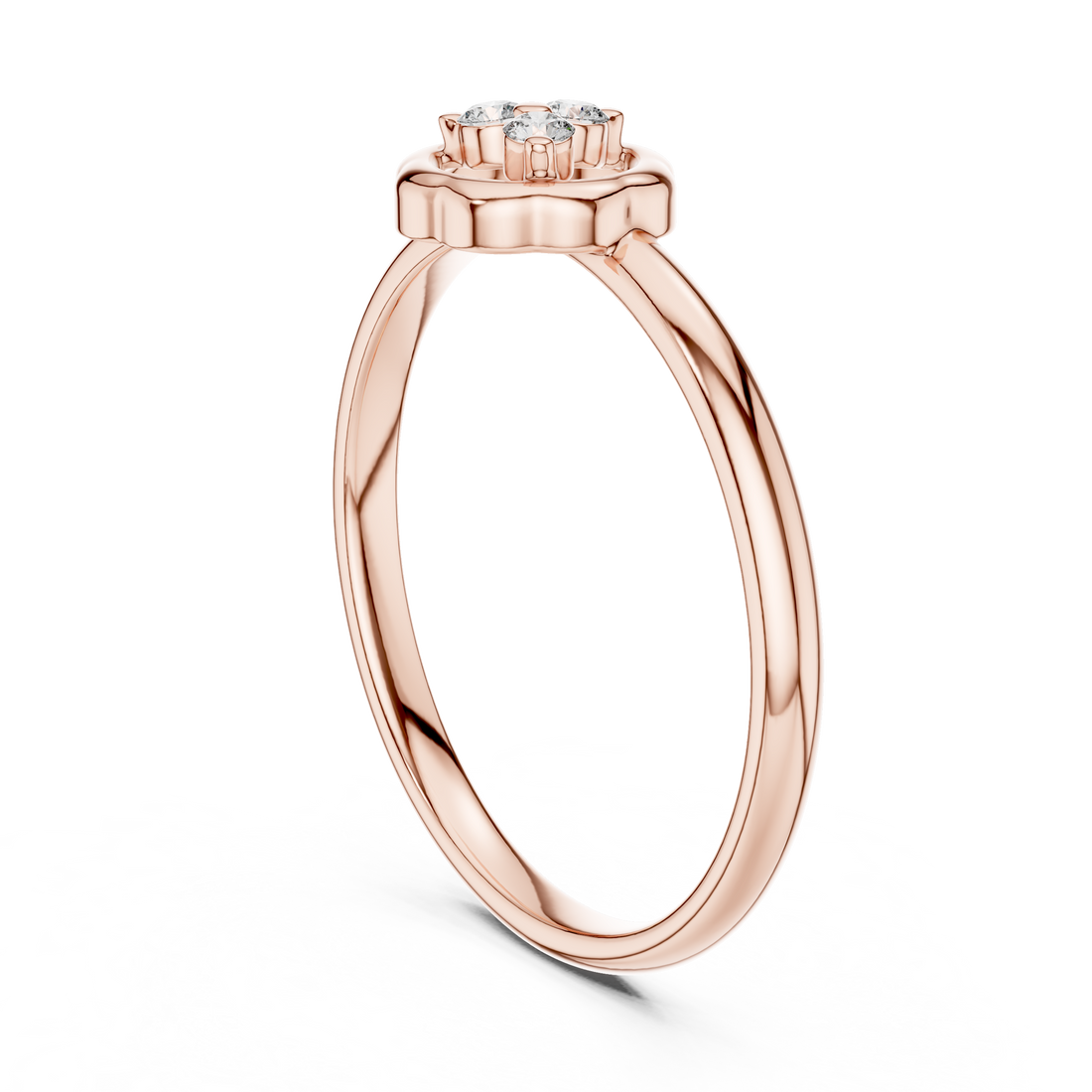 1 (403) - Fashion Round Ring - White Gold