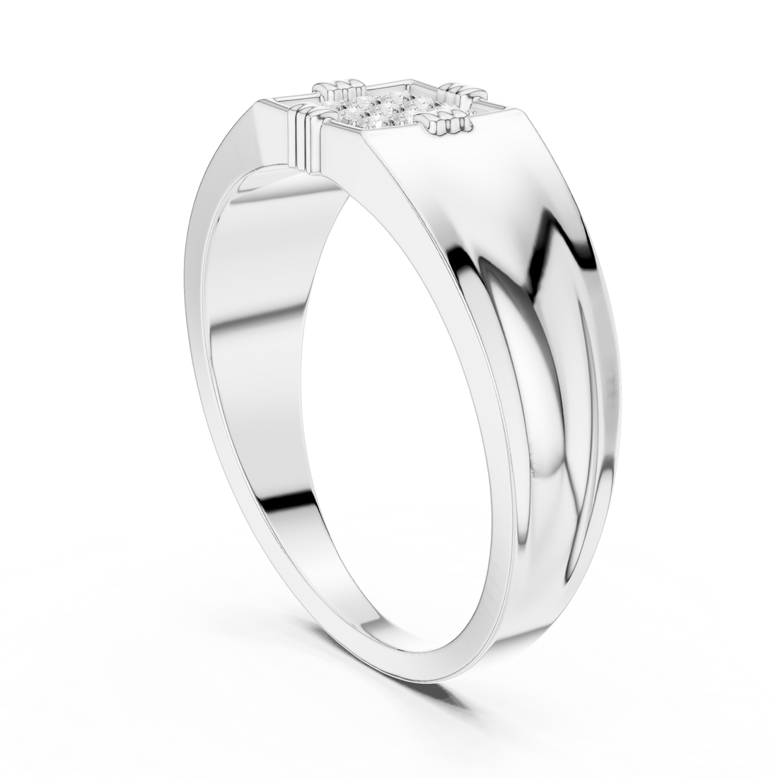 DR-6264 - Fashion Round Ring - White Gold