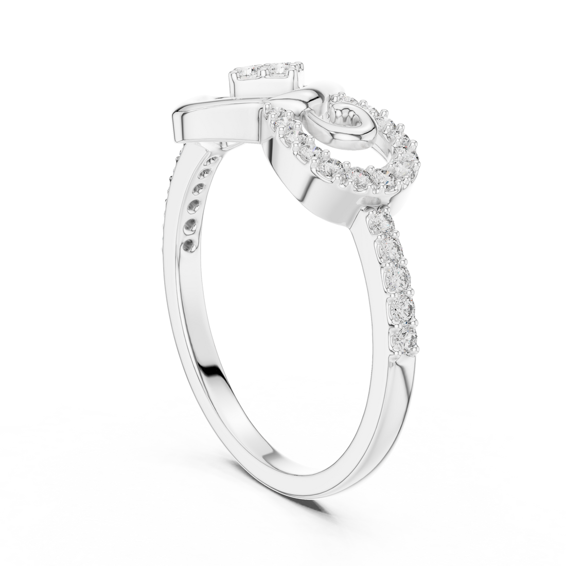 LR-01 (61) - Fashion Round Ring - White Gold