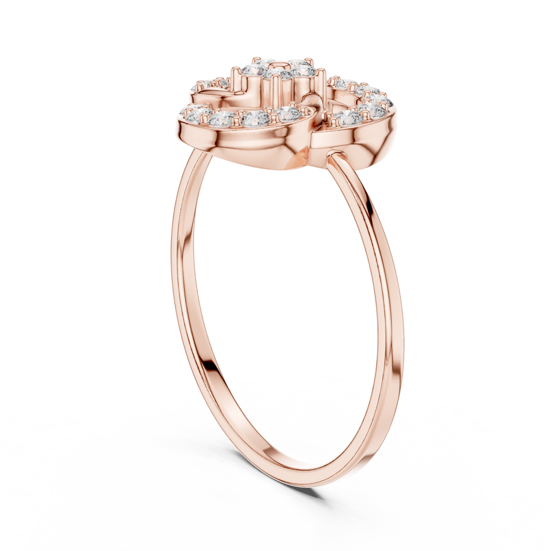 1 (179) - Fashion Round Ring - White Gold