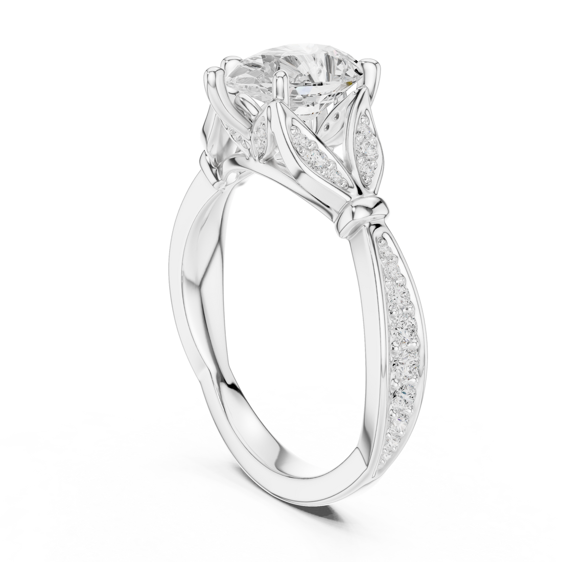 DDLR-257 - PE - Vintage Pear Ring - White Gold