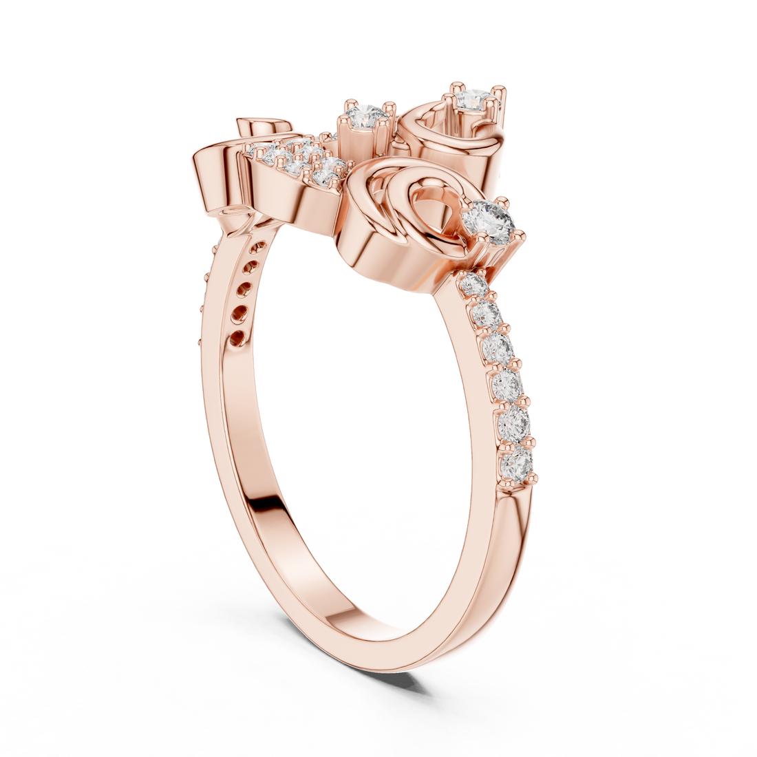 LR-01 (76) - Fashion Round Ring - White Gold