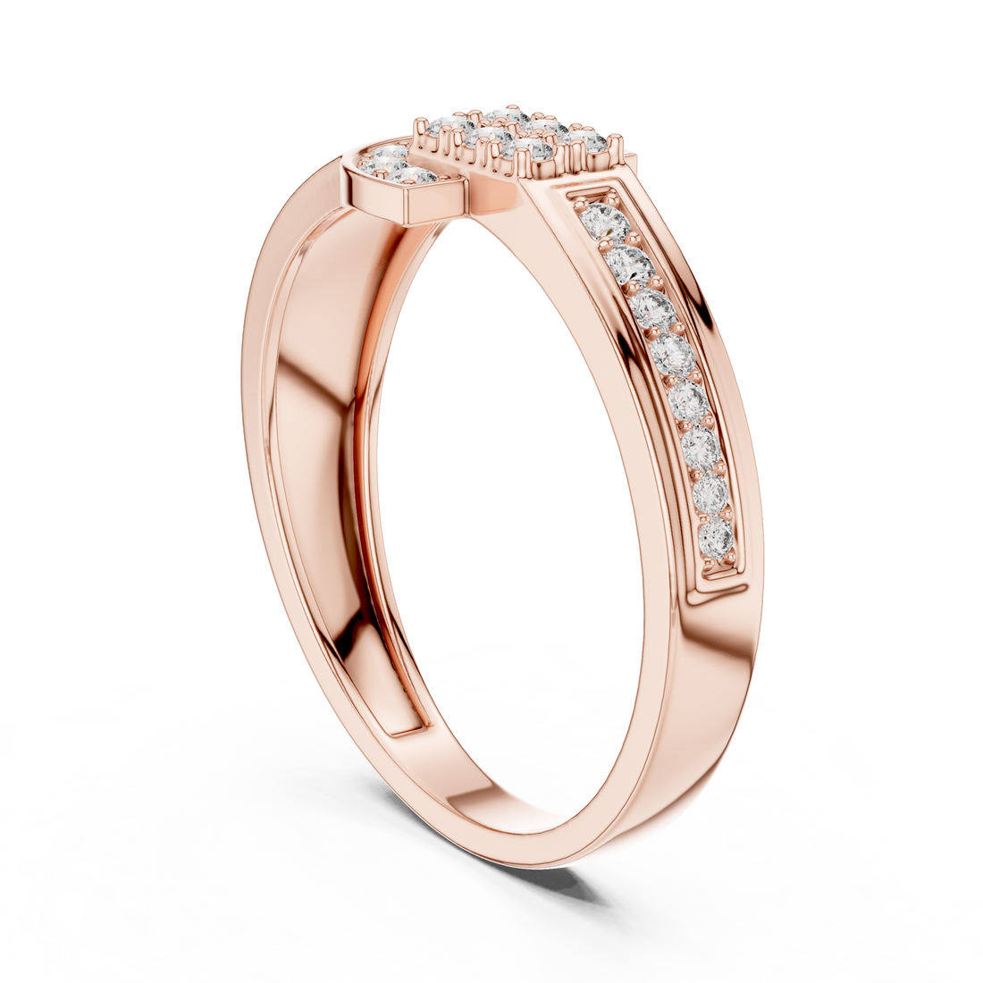 LR-01 (39) - Fashion Round Ring - White Gold