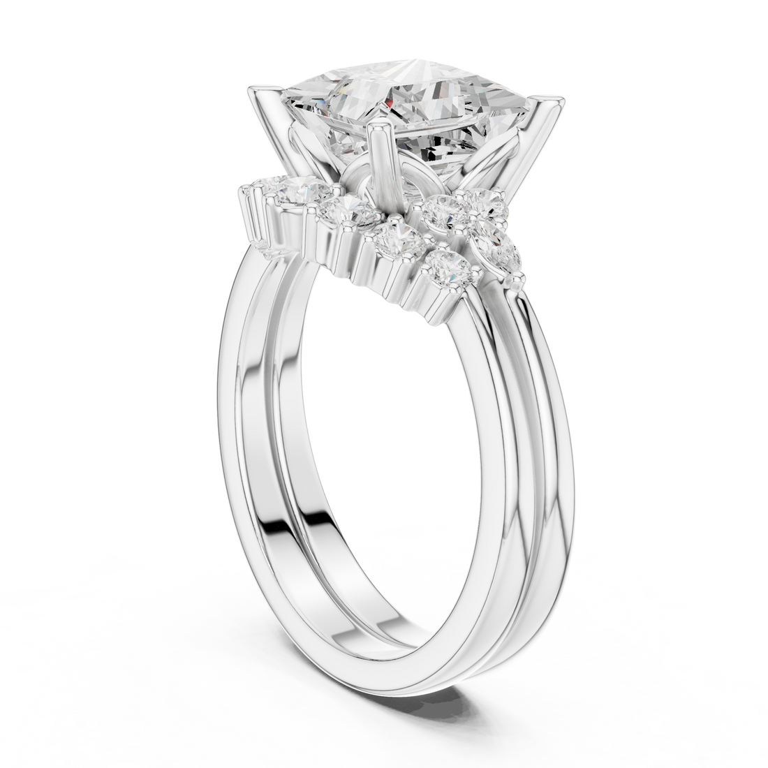 DDLR - 440 - PRINCESS - Solitaire Princess Ring - White Gold