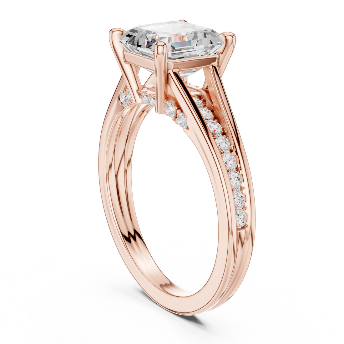DDLR-992 - Solitaire Asscher Ring - White Gold