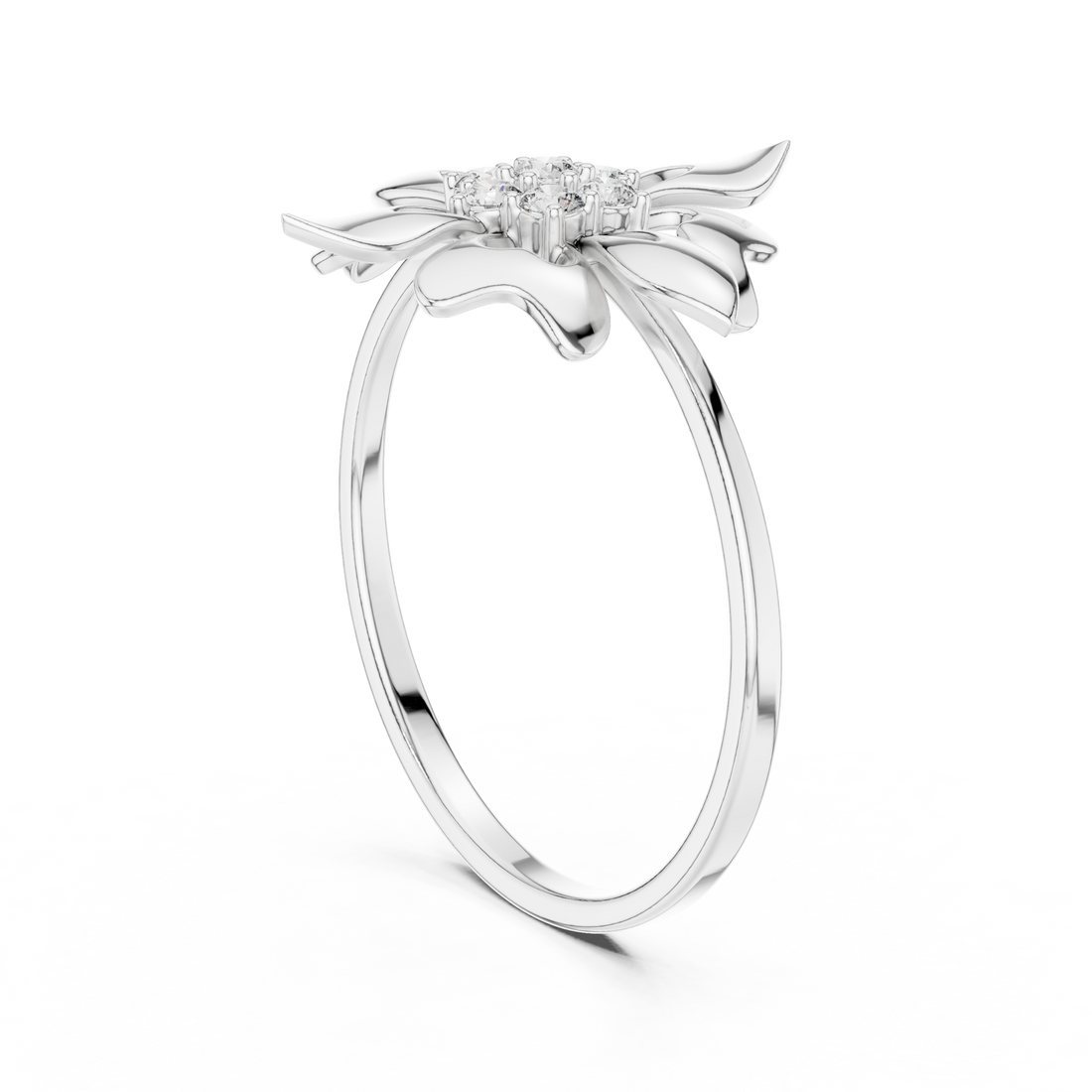 1 (175) - Fashion Round Ring - White Gold
