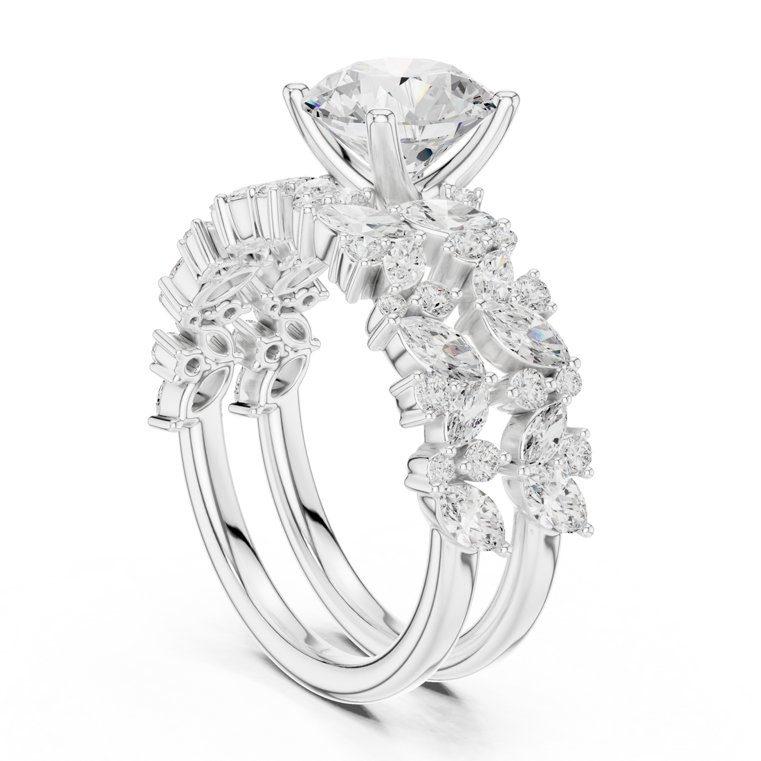 DDLR-939 - Fashion Cushion Ring - White Gold