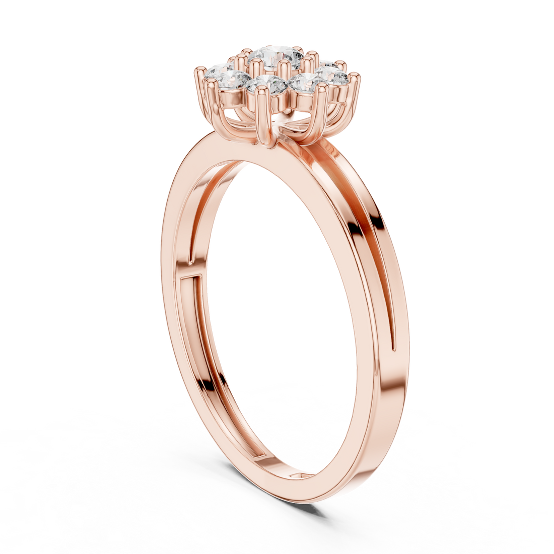 ALR-141 - Fashion Round Ring - White Gold