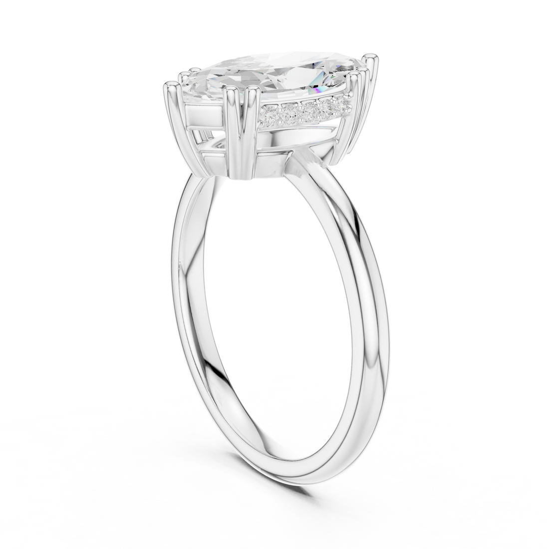 DDLR-254 - R00847-MQ - Solitaire Marquise Ring - White Gold