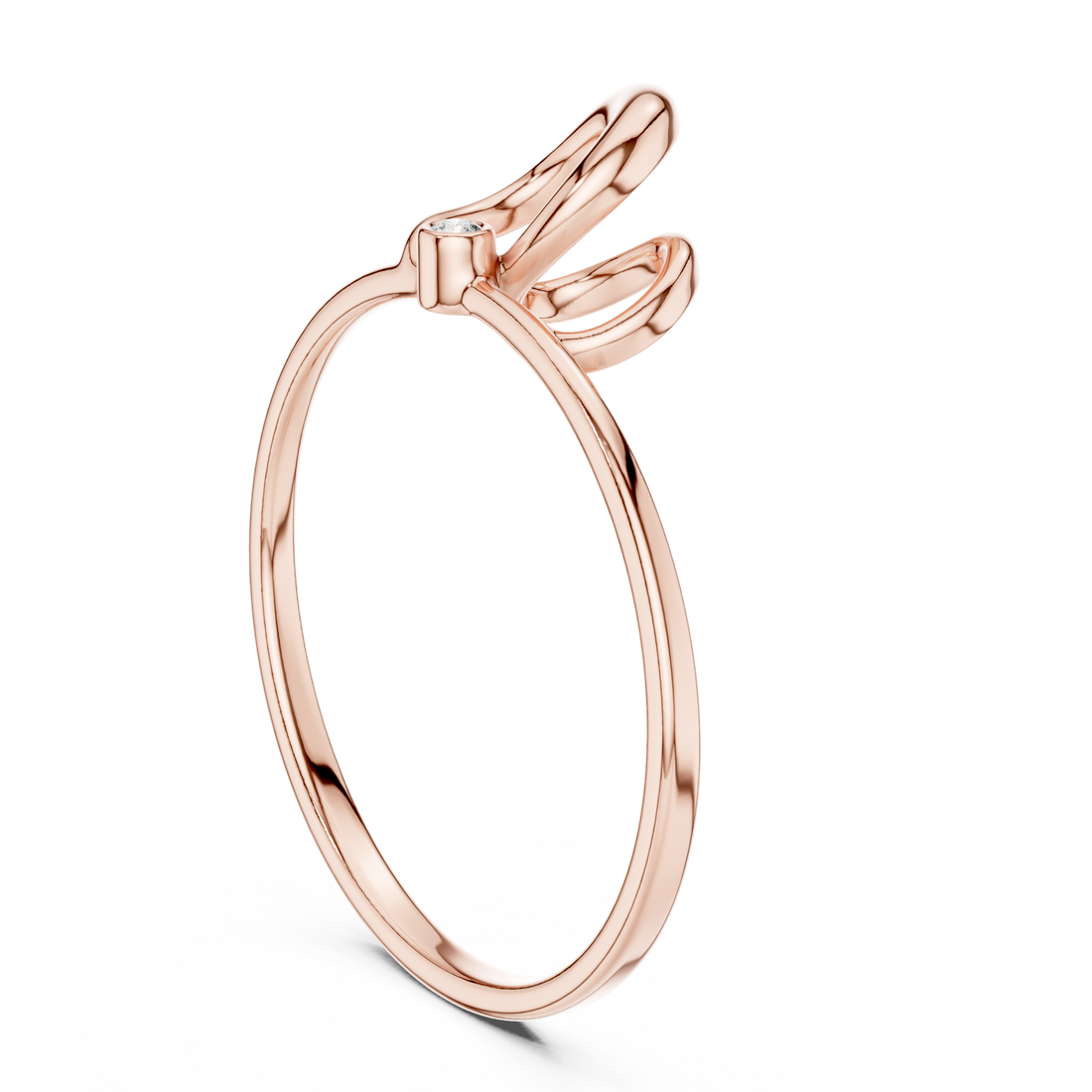 1 (190) - Fashion Round Ring - White Gold