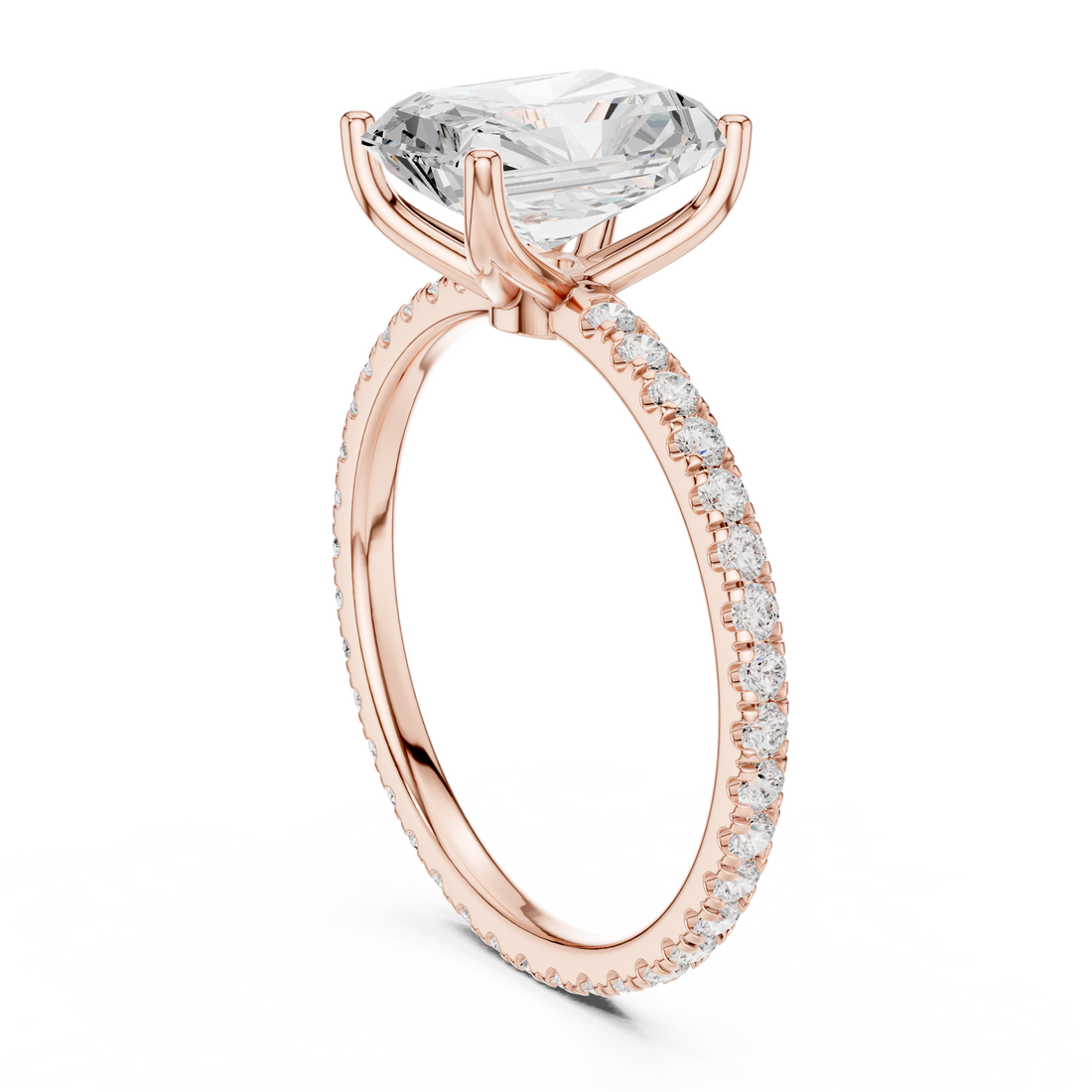 16 RA - Solitaire Radiant Ring - White Gold