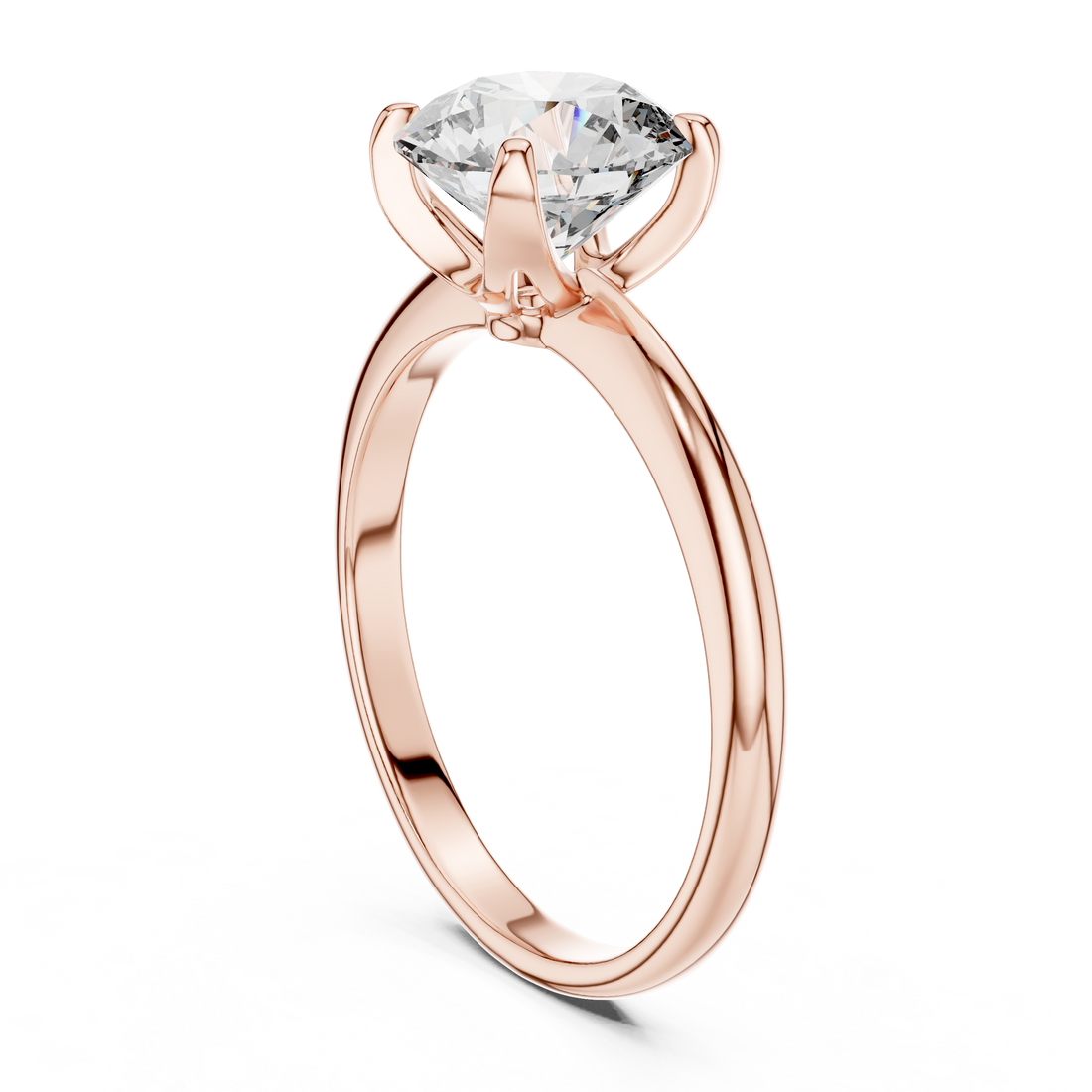 DDLR-050 - Solitaire Round Ring - White Gold