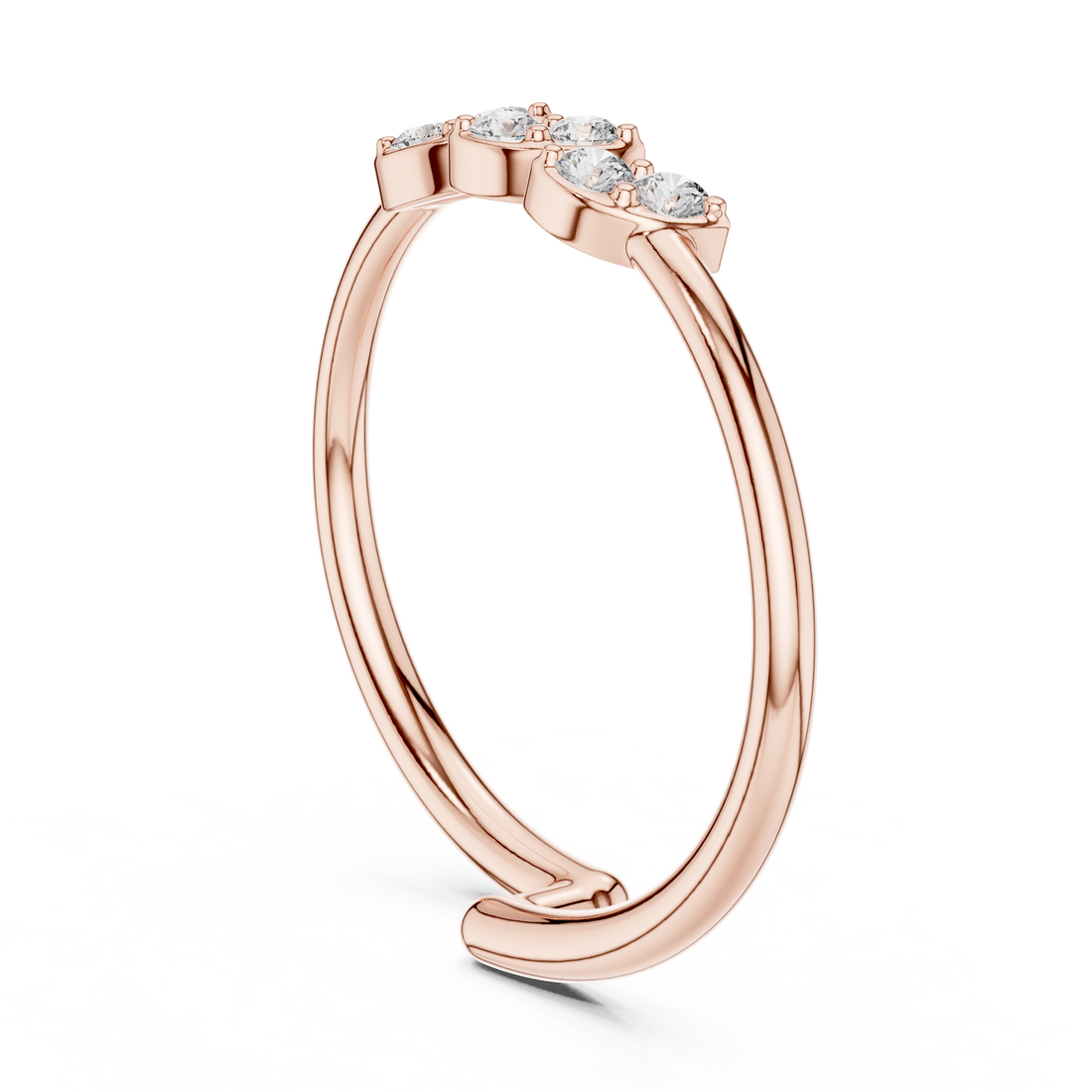 1 (234) - Fashion Round Ring - White Gold