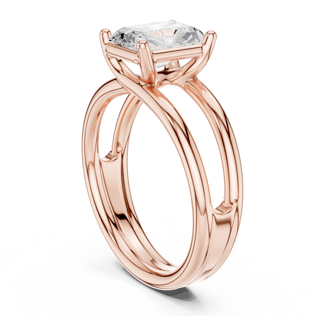 Split Shank Ring - Radiant | 9 RA - White Gold