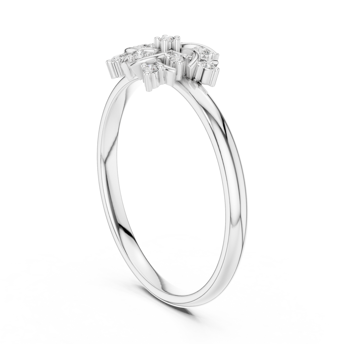 1 (273) - Fashion Round Ring - White Gold