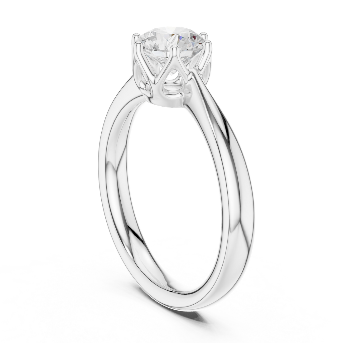 DDLR-562 - Solitaire Round Ring - White Gold