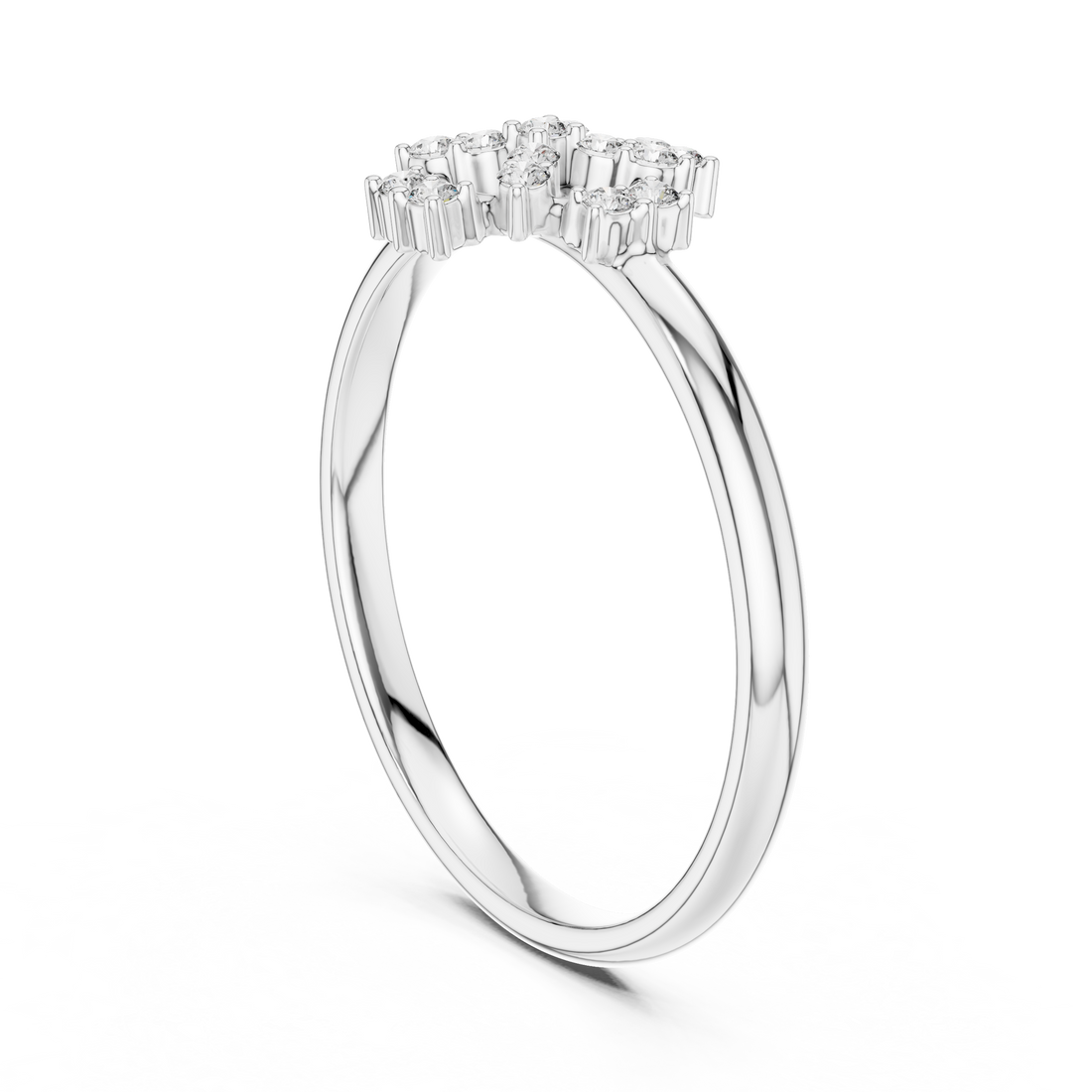 1 (428) - Fashion Round Ring - White Gold