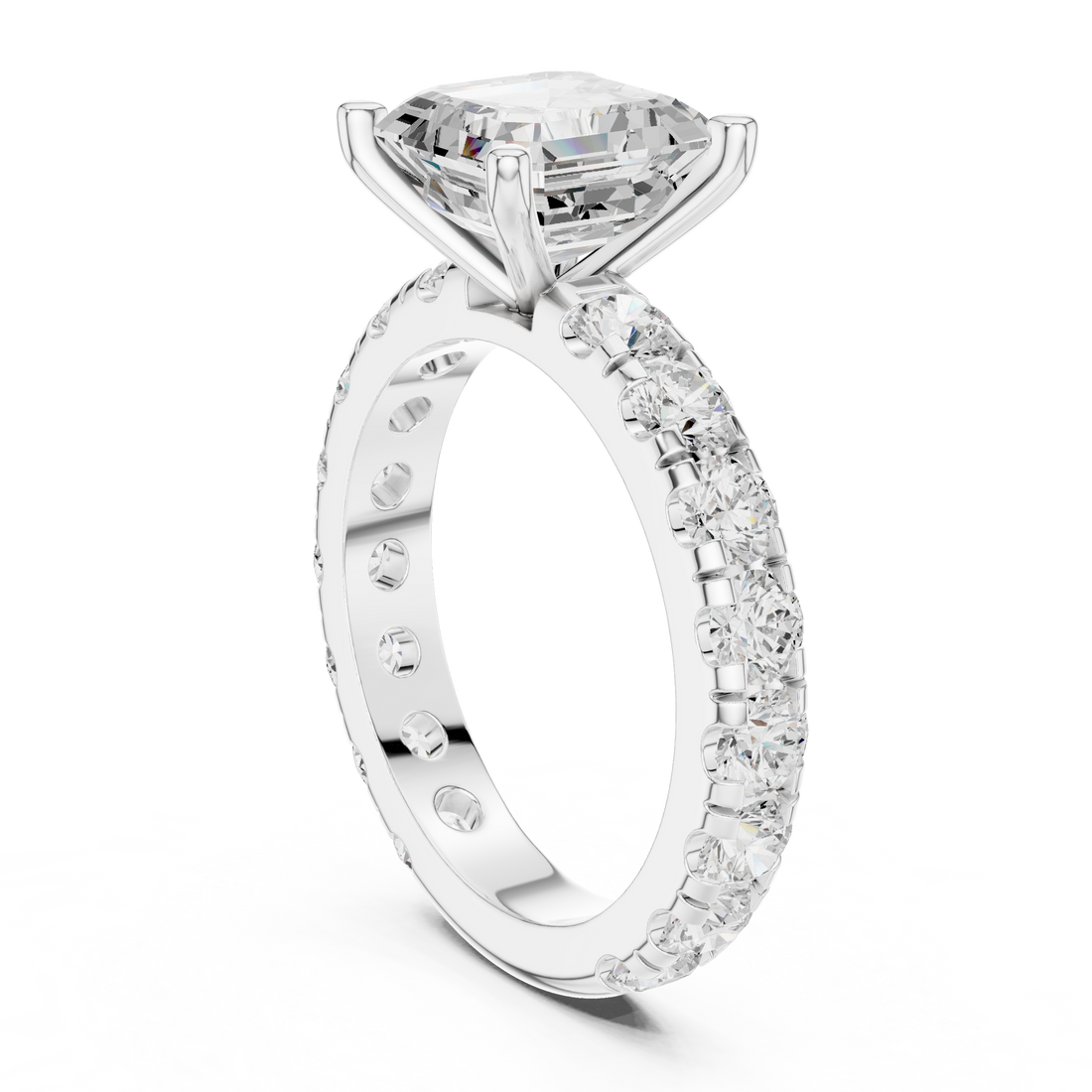 63 AC - Solitaire Asscher Ring - White Gold