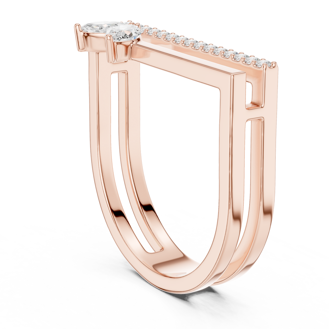 SBWR(21) - Fashion Oval Ring - White Gold