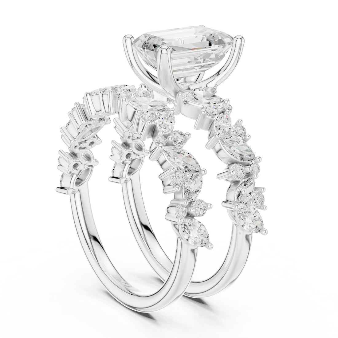DDLR-443 - Solitaire Emerald Ring - White Gold