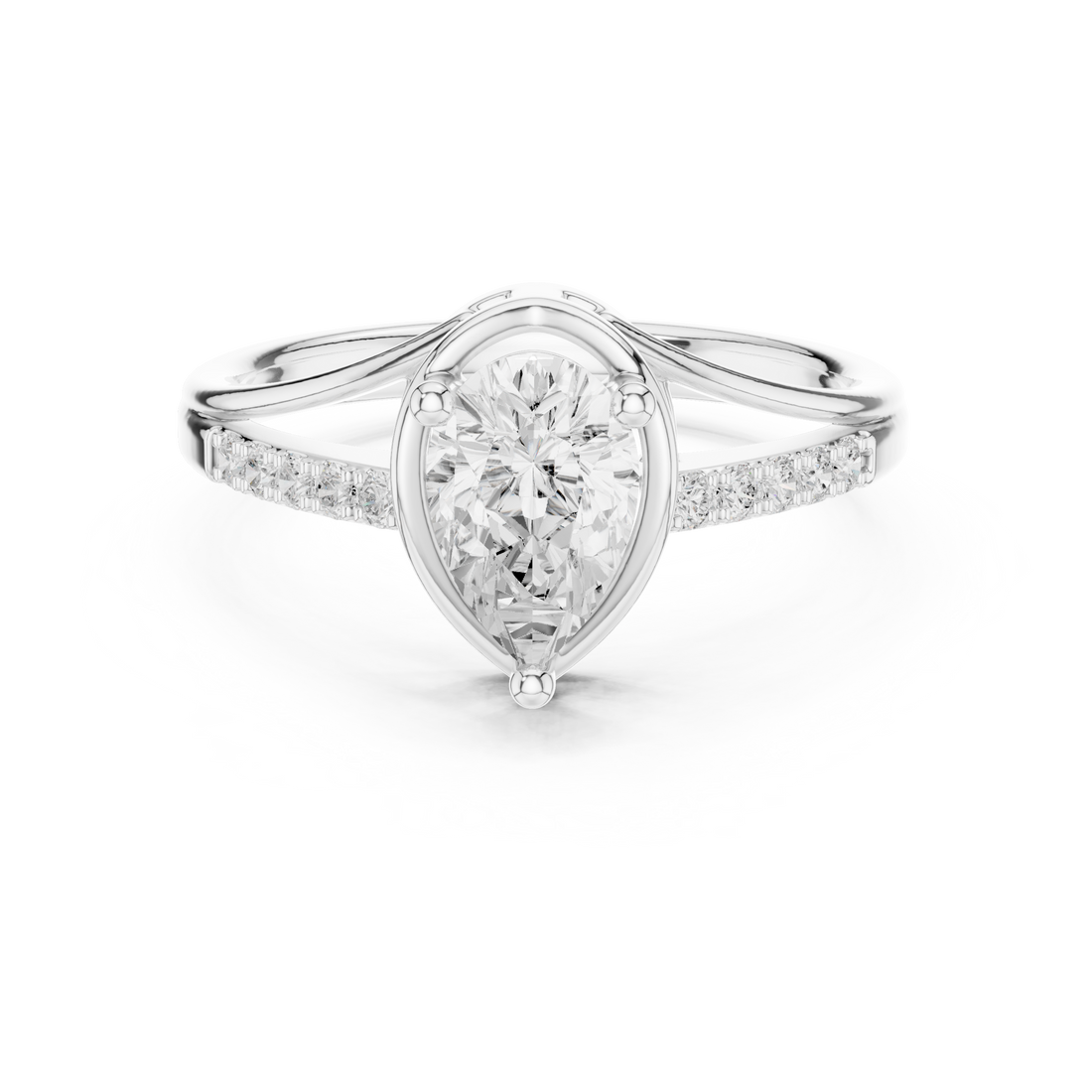 Split Shank Ring - Pear | DDLR-517 - Rose Gold