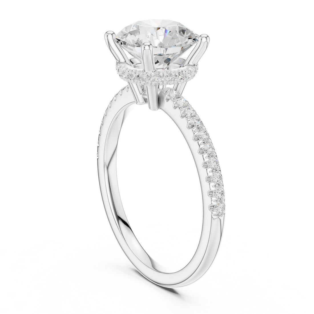 DDLR-177 - RD - Solitaire Round Ring - White Gold