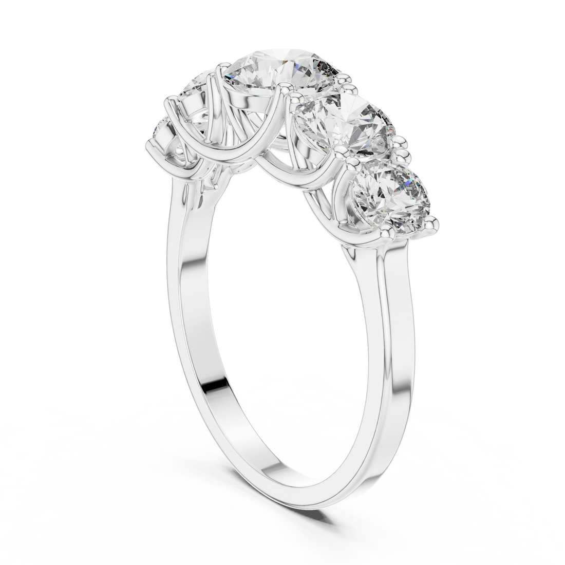 ALR-70 - Fashion Round Ring - White Gold
