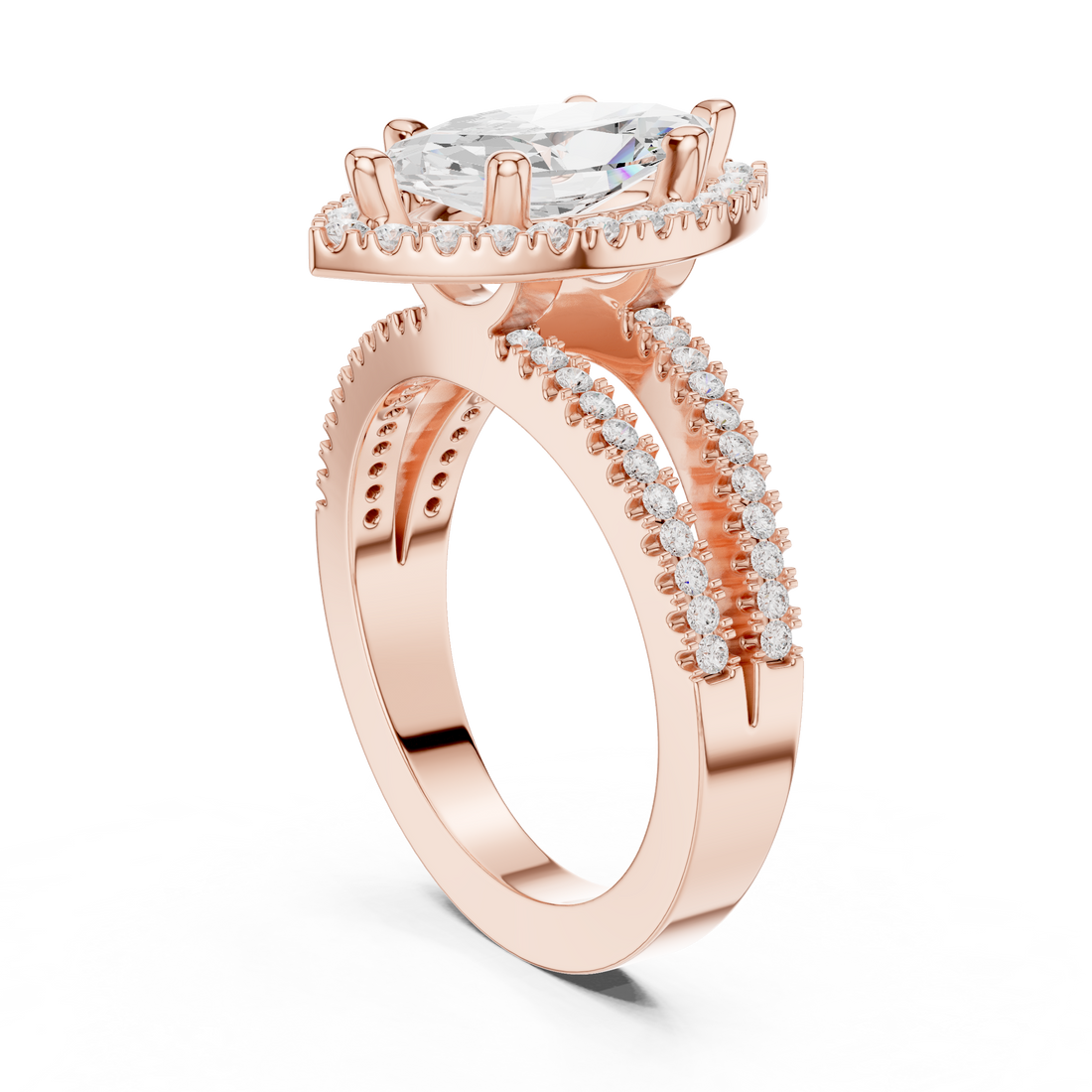 DDLR-350 MQ - Halo Marquise Ring - White Gold