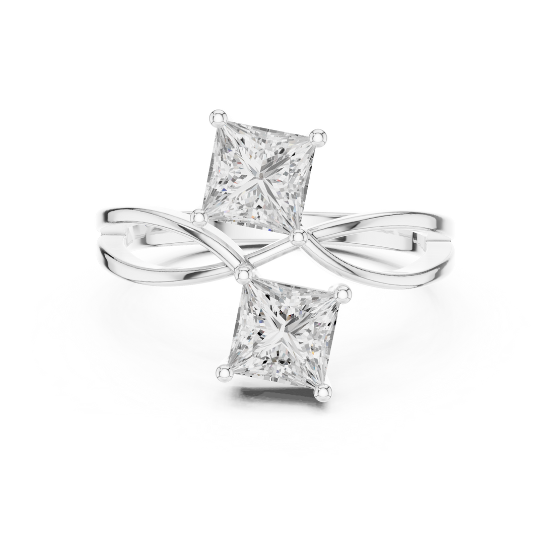 Bypass Ring - Princess | DDLR-519 - Rose Gold