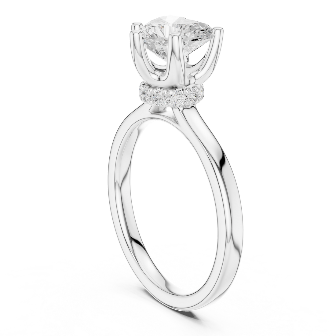 DDLR-176 -HR - Solitaire Heart Ring - White Gold