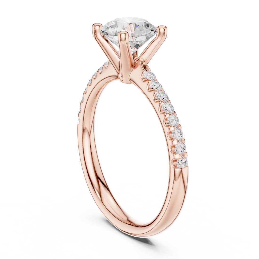 DDLR-628 - Solitaire Round Ring - White Gold