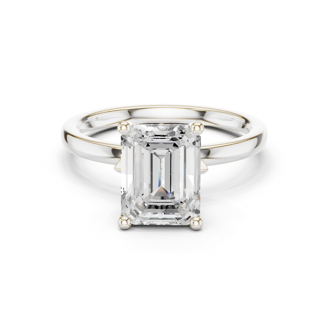 Solitaire Ring - Emerald | DDLR-170-EM - White Gold