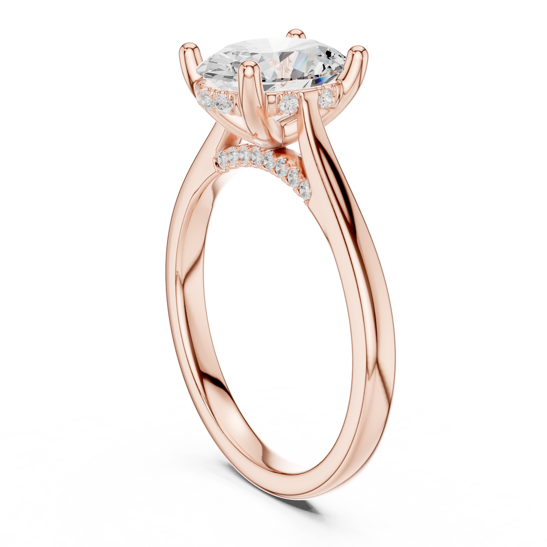 DDLR-163-R00837-OV - Solitaire Oval Ring - White Gold