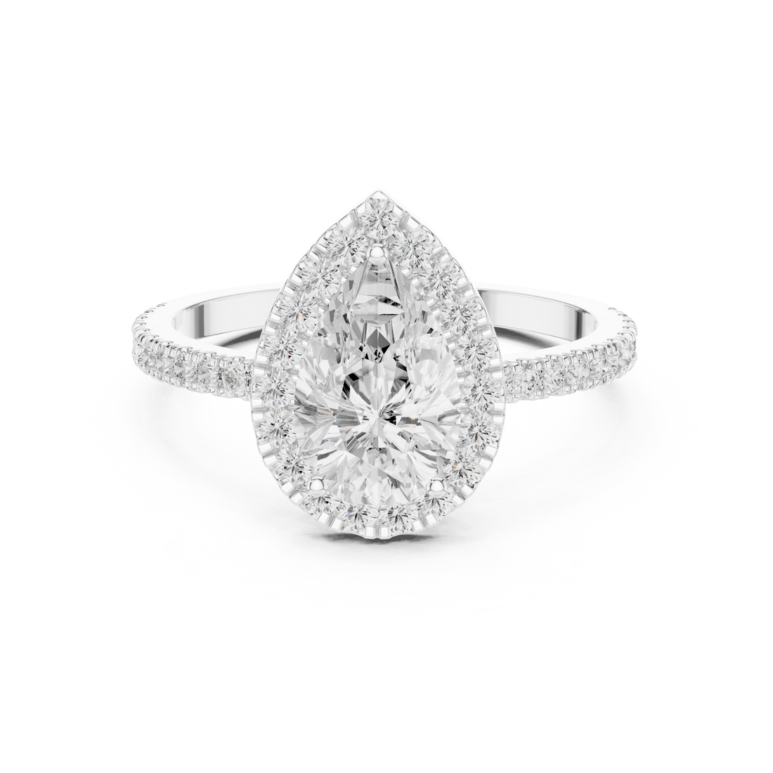 Halo Ring - Pear | DDLR-1085 - Rose Gold