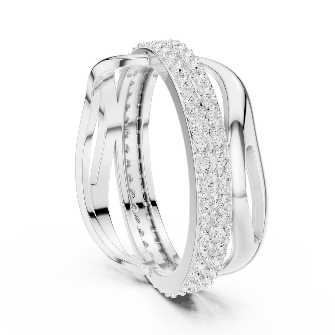 R23 - Bypass None Ring - White Gold