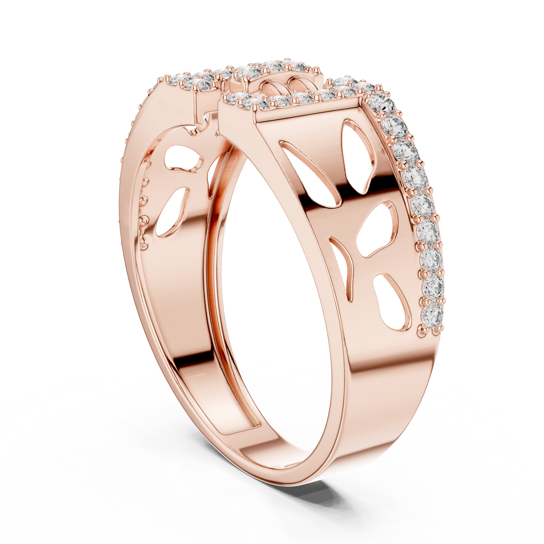 LR-01 (20) - Fashion None Ring - White Gold